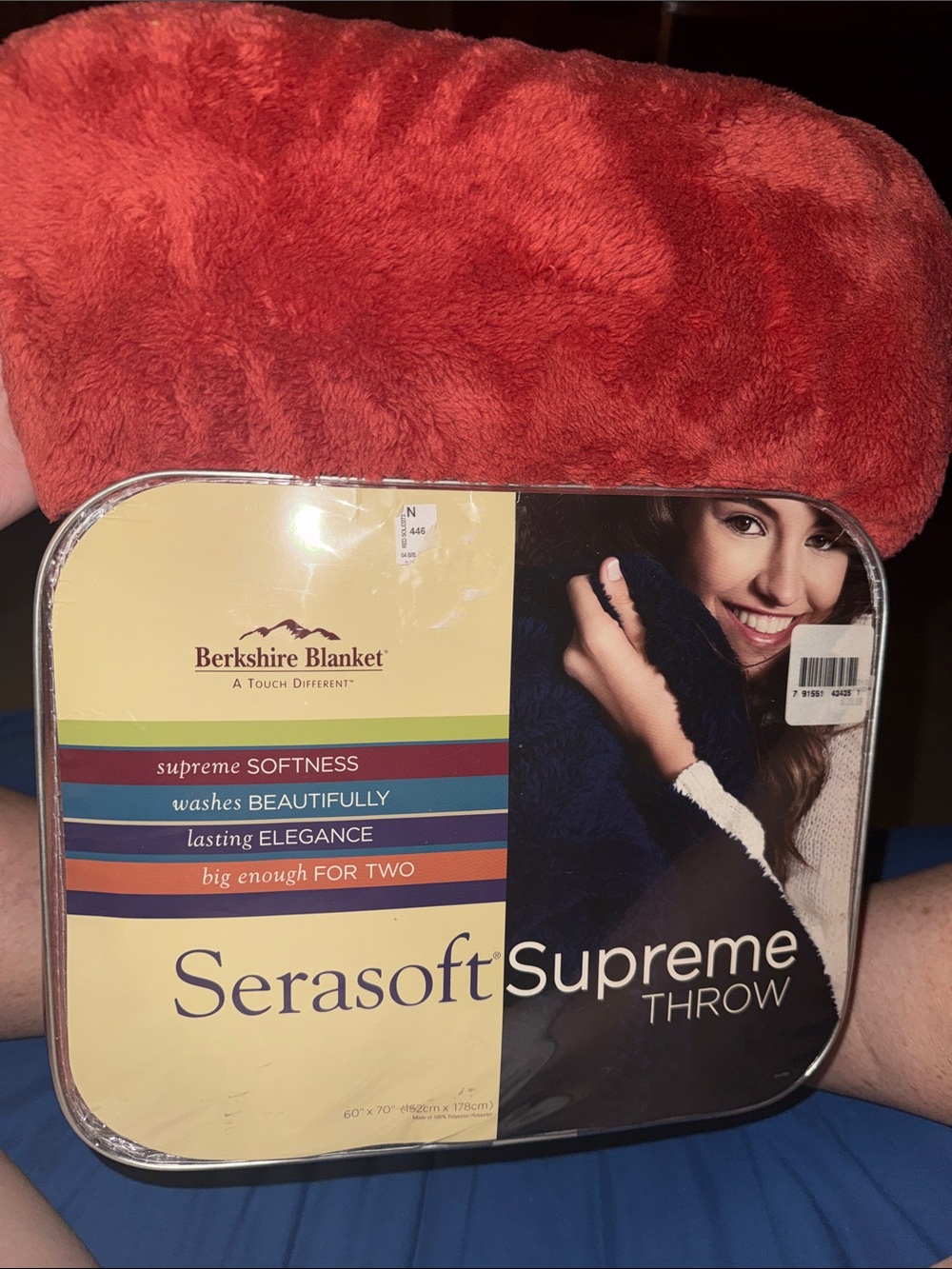 NWT Berkshire Blanket Serasoft Supreme Throw - Rust